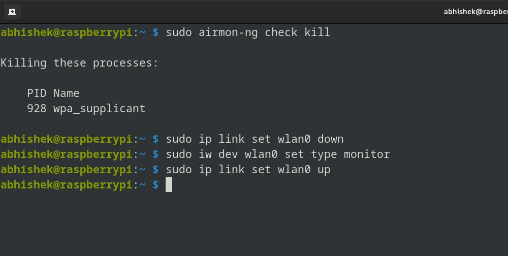 using wifi adapter in monitor mode