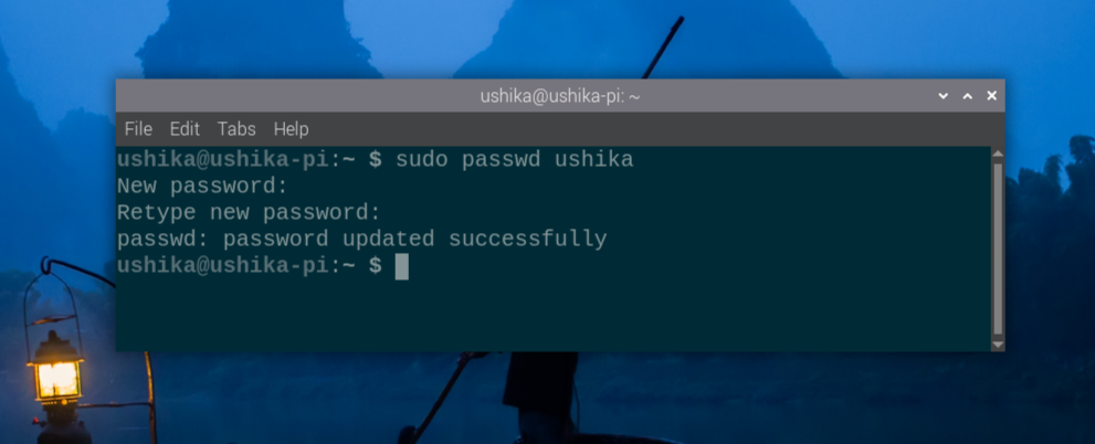 Changing password in Raspberry Pi