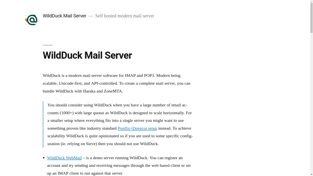 WildDuck Mail Server