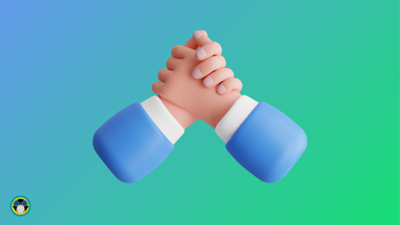 a 3d illustration showing handshake to represent community