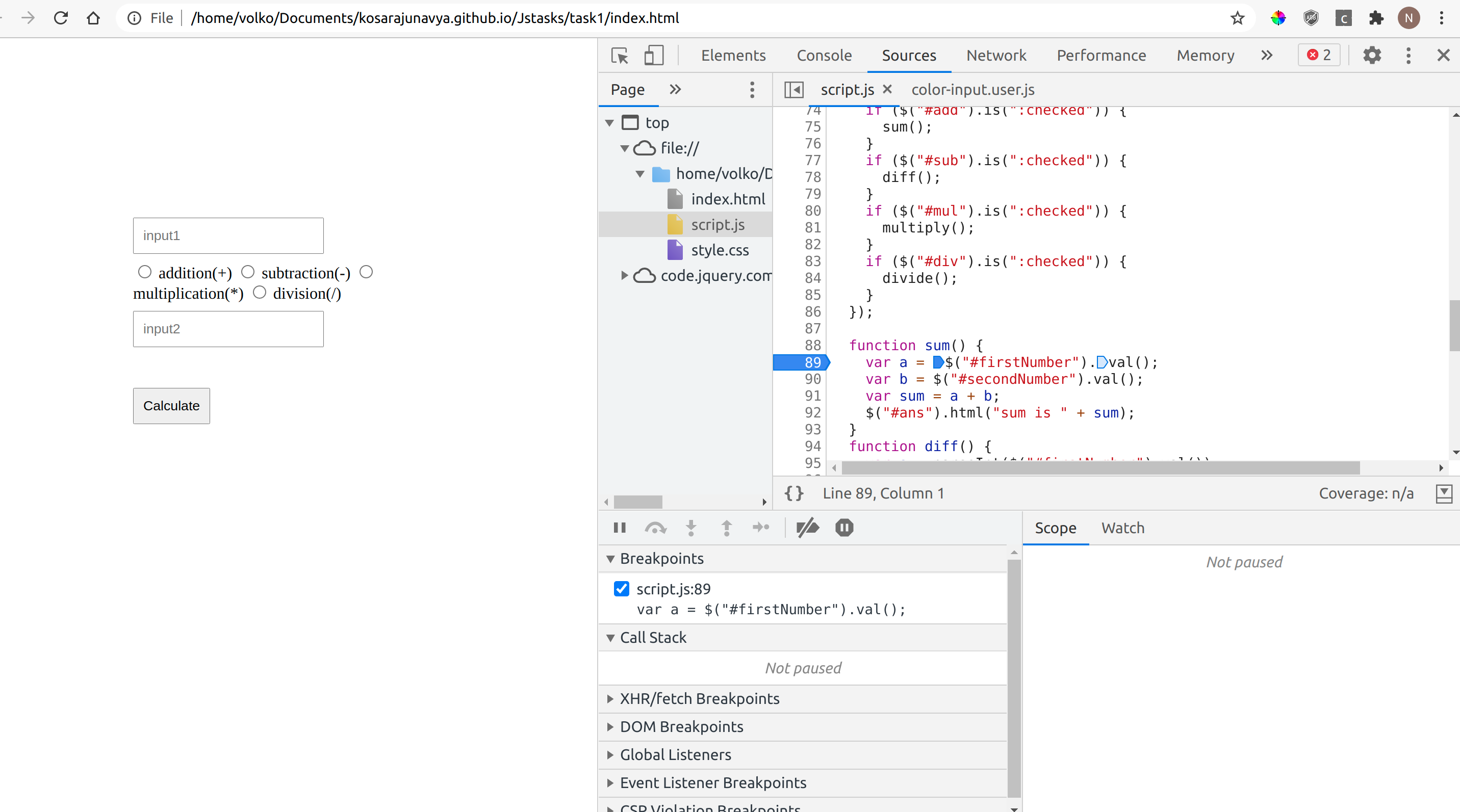 Selecting breakpoints