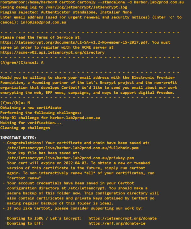 nsx napp harbor create certificate
harbor image registry