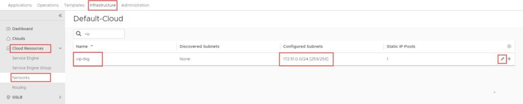 nsx-alb configure vip network