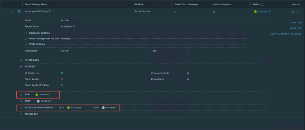 napp tanzu tier-0 gateway configuration