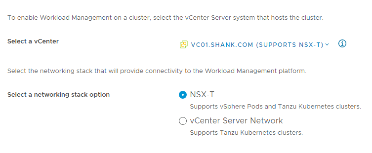 napp tanzu networking stack options