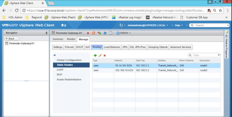 NSX for vSphere: Add Floating Static Routes to NSX Edge via REST API