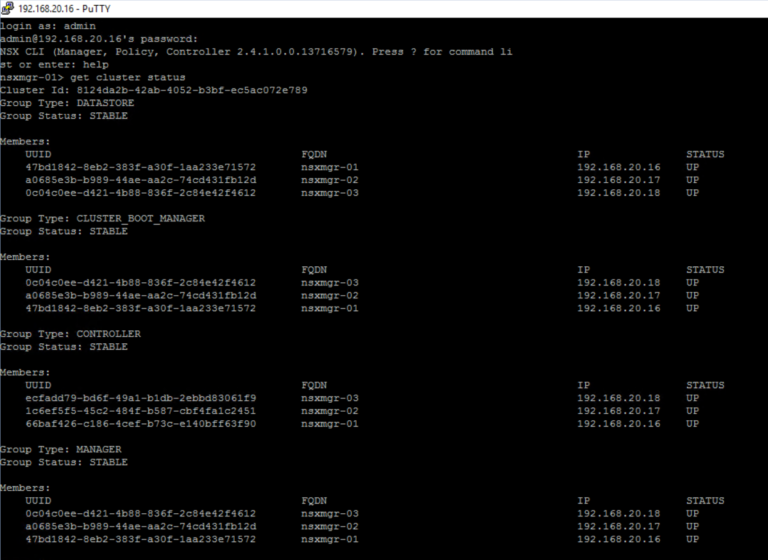 NSX-T 2.4.1: Configure NSX-T Manager Cluster