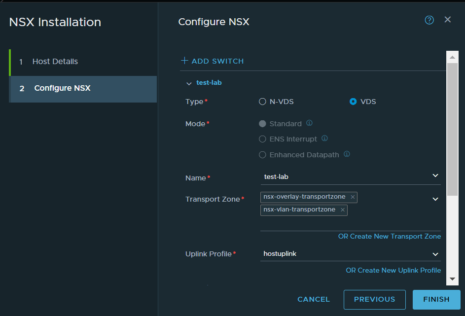 nsx-t configure host