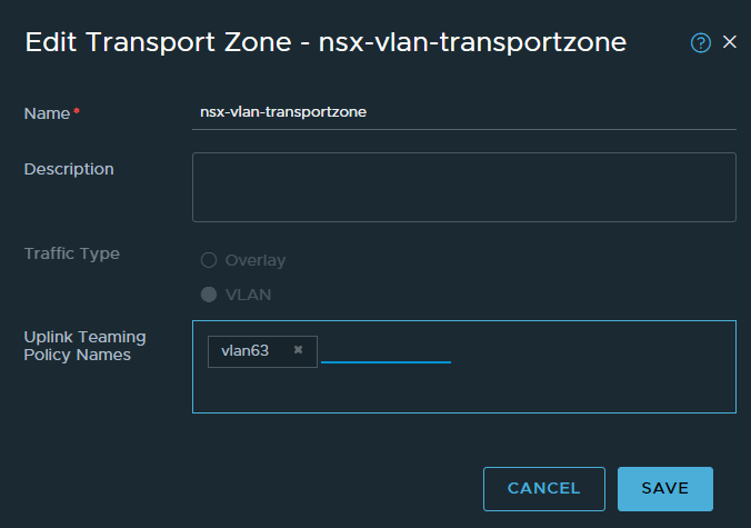 nsx-t update vlan transport zone deterministic