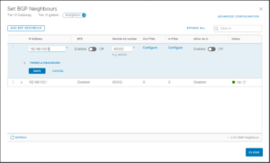 NSX-T: Filter Route Re-Destribution of Transit Subnets to Upstream Router