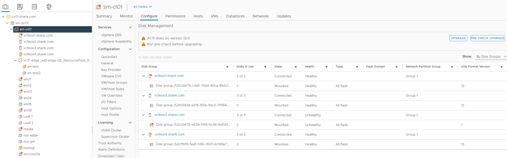 vsan unhealthy