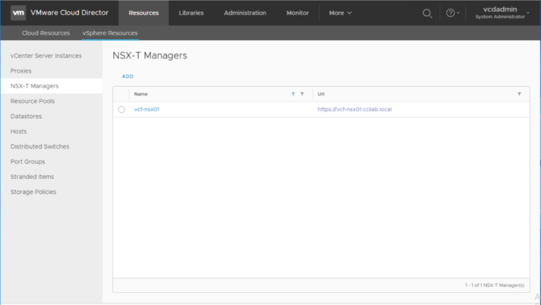 VMware Cloud Director 10.x Integration with vCenter 7.x and NSX-T 3.x