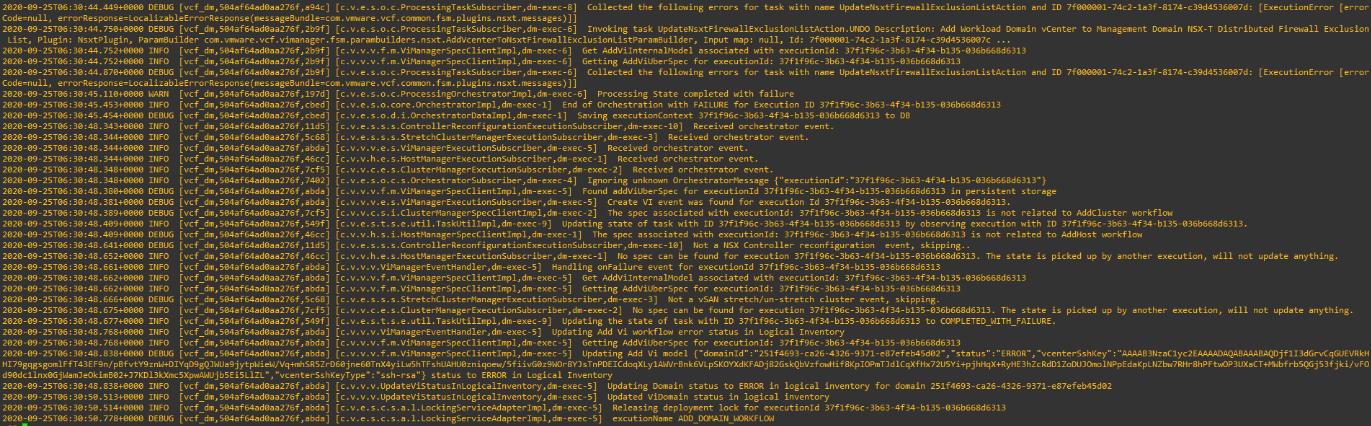 vcf 4 sddc manager domainmanager.log