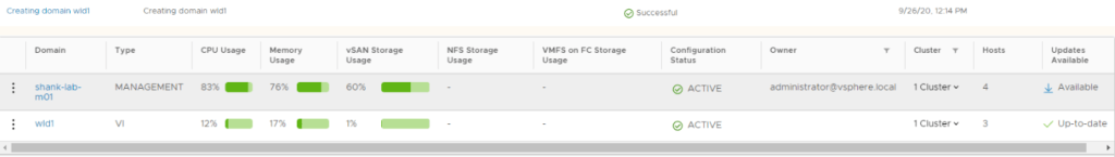 vcf 4 sddc manager workload domain health status