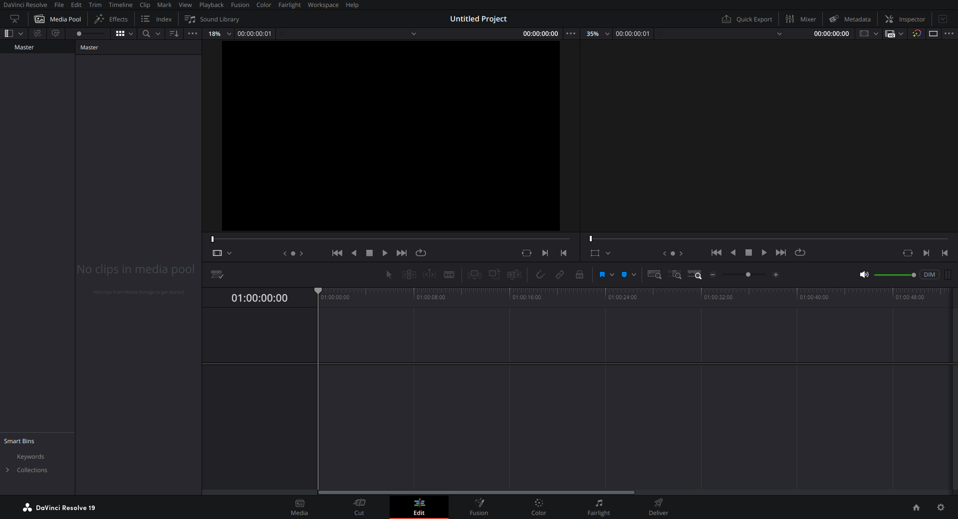 davinci resolve on linux screenshot