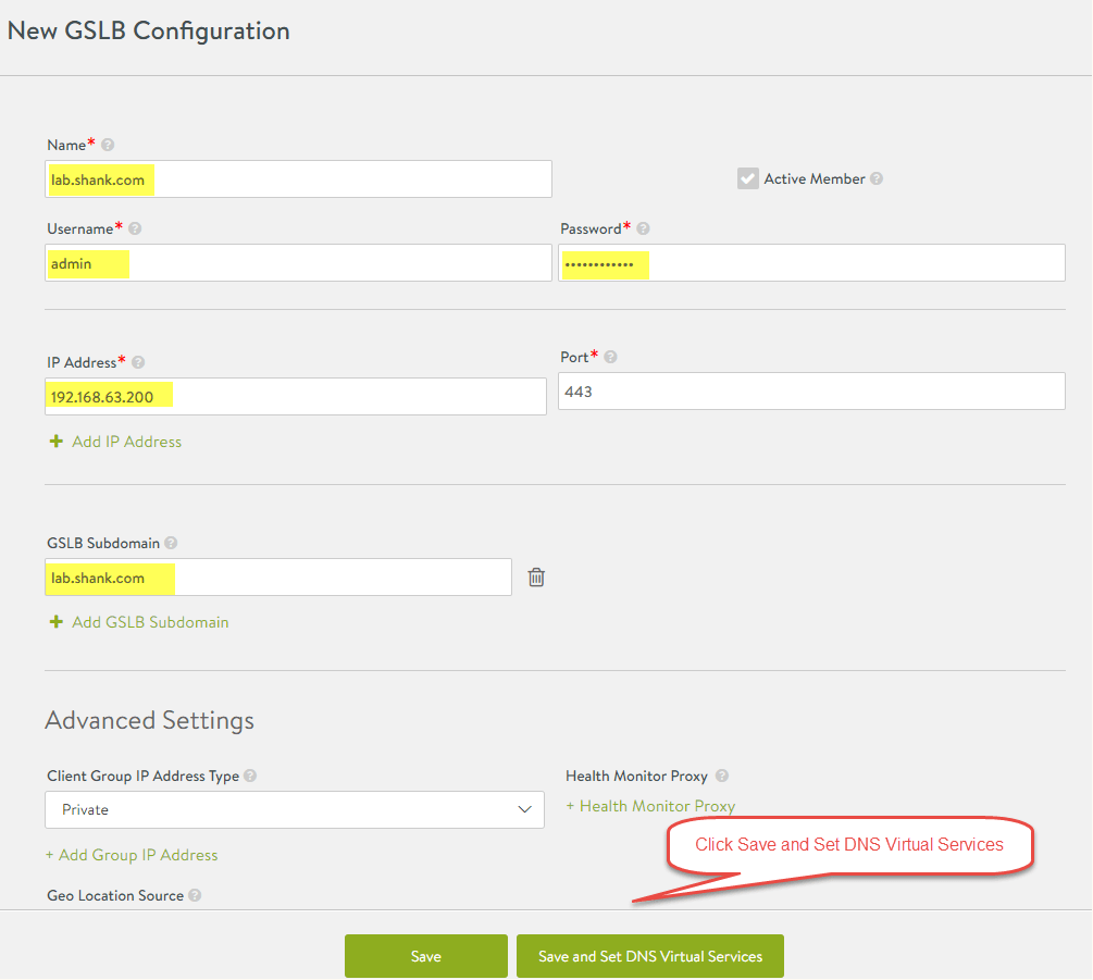 nsx-alb create new GSLB