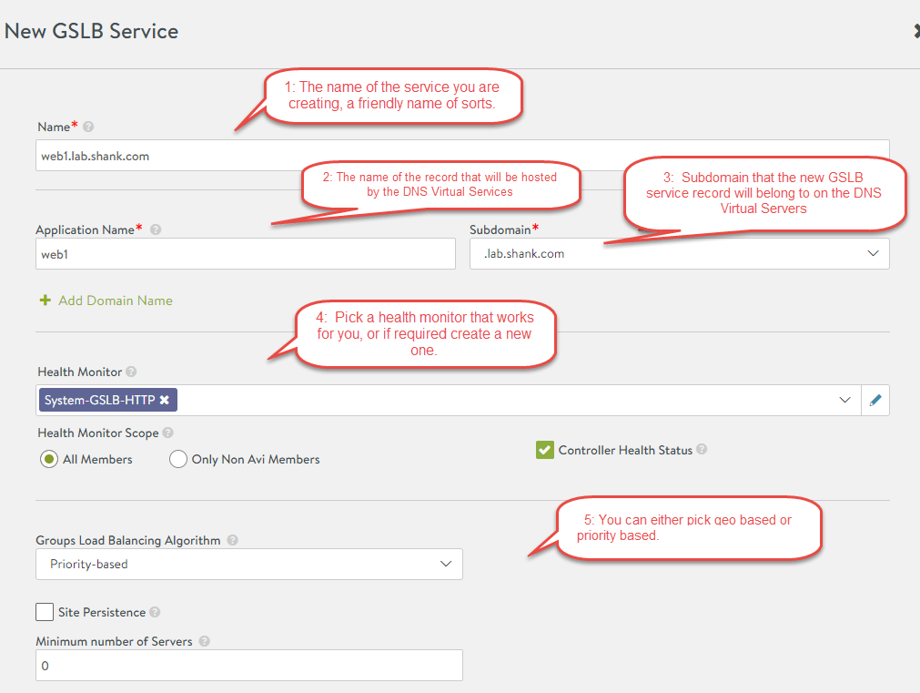 nsx-alb GSLB service creation