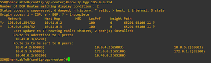 nsx-t active-active ToR bgp route table after shutting down ToRs in SiteA