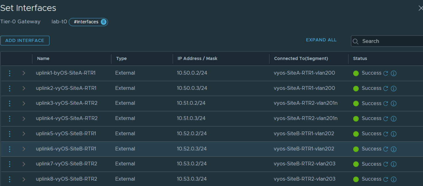 nsx-t active-active t0 uplink configuration