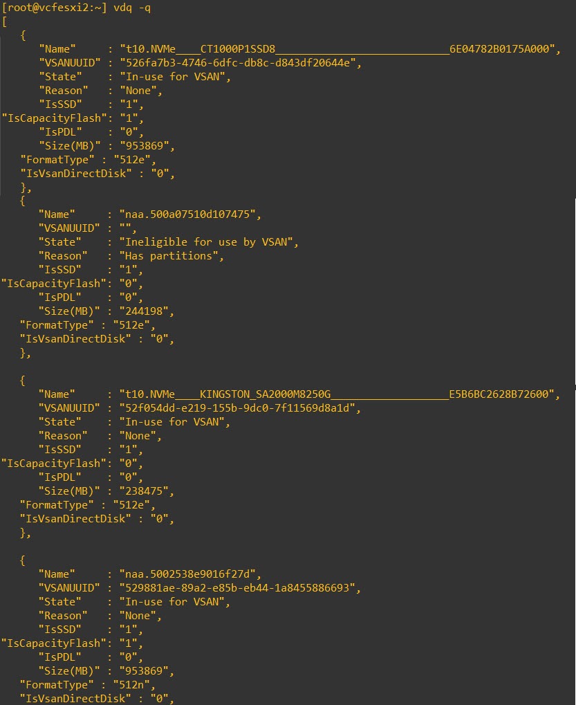 vdq -q disk tagging