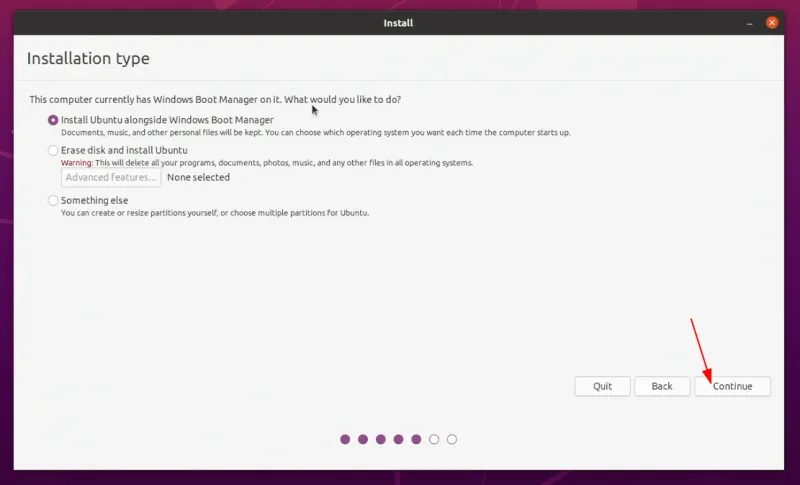 install ubuntu alongside windows screenshot