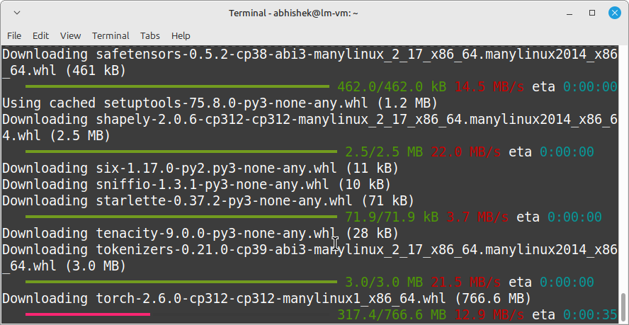 installing open-webui using pip command