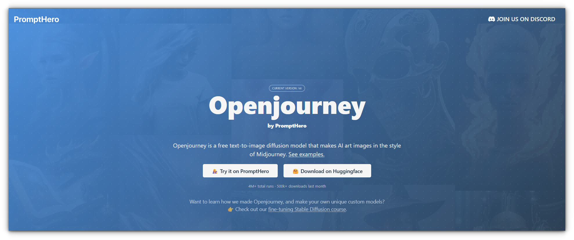 openjourney website homepage