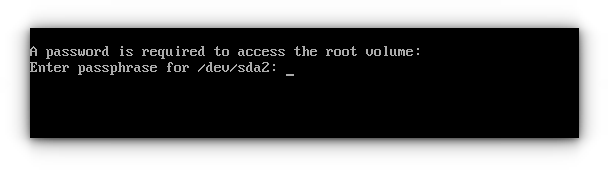 Enter the encryption password to unlock the system.