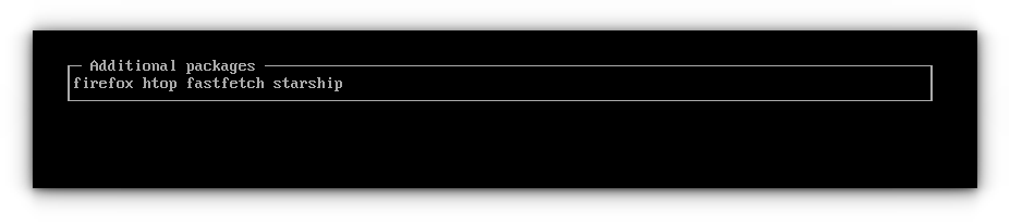 Specify additional package names to install those on the final system.