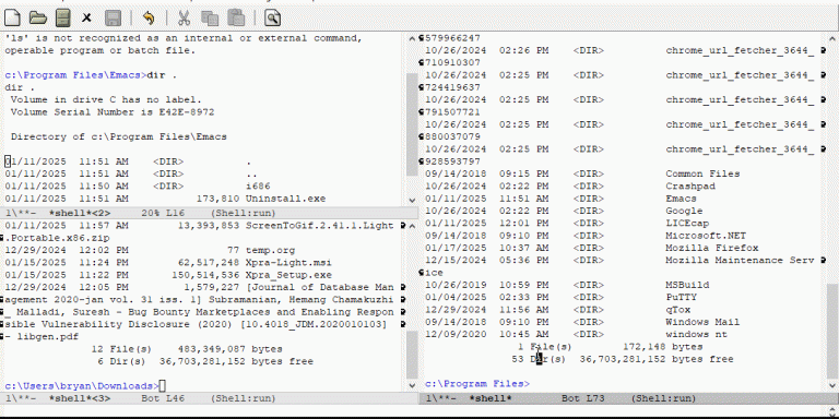 Using Emacs as Terminal Multiplexer on Windows