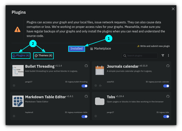 Customize Logseq With Themes and Plugins