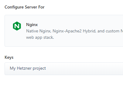 Selecting the API Key on RunCloud