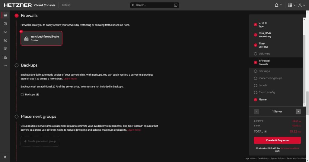 Setting RunCloud Firewall Rule
