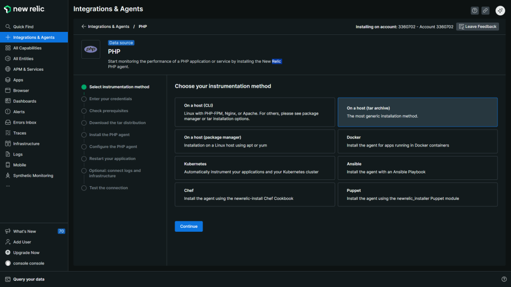 New Relic Dashboad