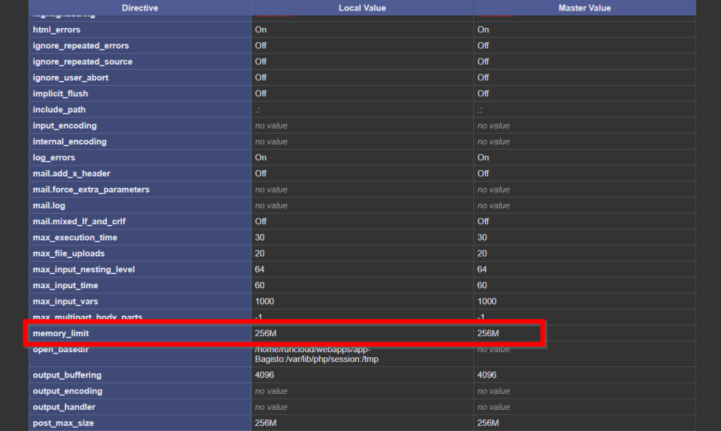 fix WordPress Memory Exhausted in phpinfo