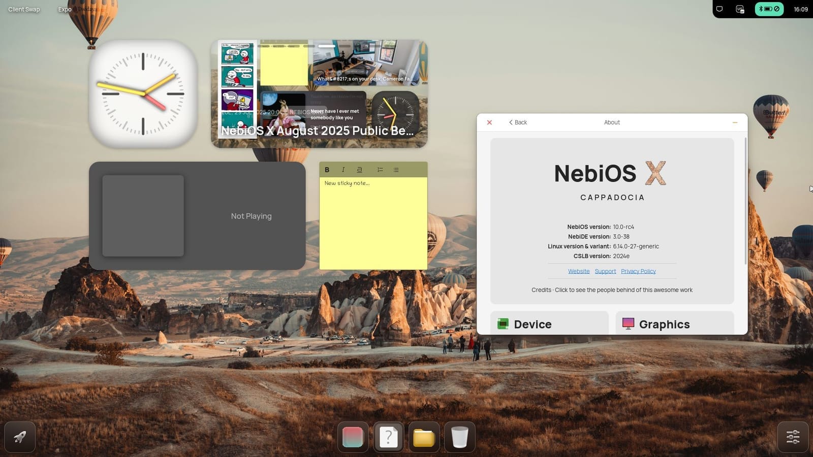 NebiOS Desktop View