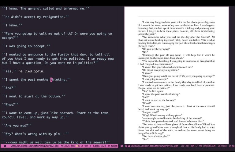 In the Age of AI Writing Tools, I Picked Emacs for My Sci-Fi Novel