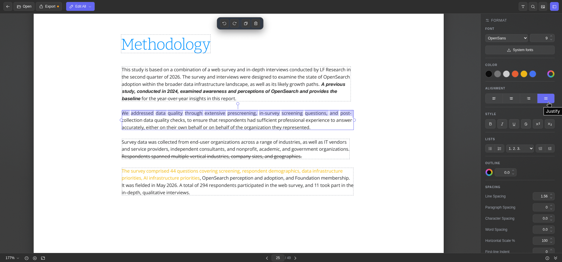 bentopdf text editing